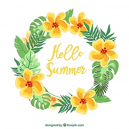 手绘夏日花卉皇冠