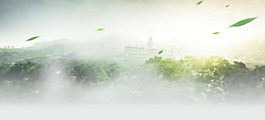 梦幻青山绿叶背景