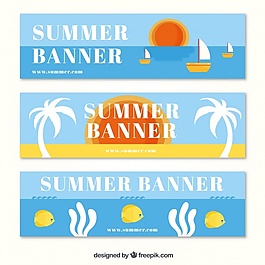 平面设计中夏季横幅的分类
