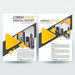 橙色三角形业务手册模板的形状