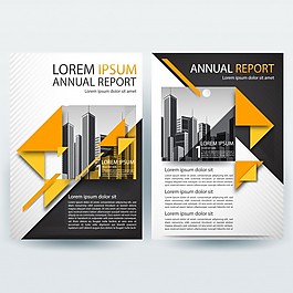 橙色三角形业务手册模板的形状