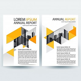 橙色三角形业务手册模板的形状