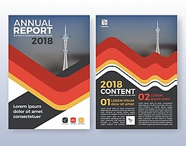 综合公司业务传单设计。适用于广告传单，小册子，书的封面和年度报告。红色和黑色的A4大小的布局模板的背景和配色方案流血。