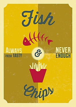 炸鱼薯条海报设计