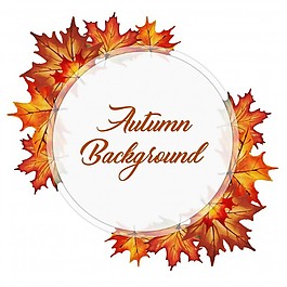 秋天bakcground水彩红，Orange，黄色和绿色的叶子