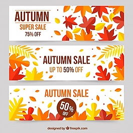 彩色包装秋季平横幅