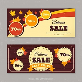 复古风格的秋季销售横幅