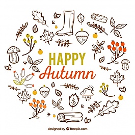 手绘背景秋季背景