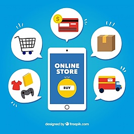 多彩的购物元素和智能手机