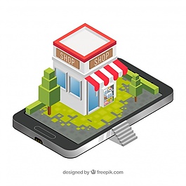 在智能手机屏幕上购物