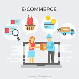电子商务图标和交付