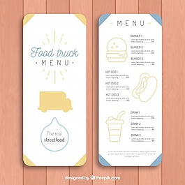 精美食品卡车菜单模板