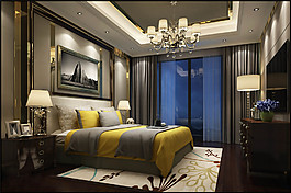 经典沉稳大气卧室装修效果图