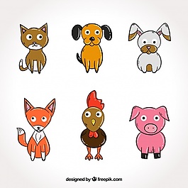 大眼睛的手绘动物