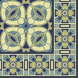 古代建筑纹理卡通背景素材