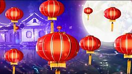 灯笼圆月唯美装饰视频素材