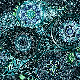 蓝色花纹图案矢量素材