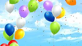 缤纷彩色气球动态视频素材