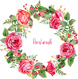 牡丹花环花圈png元素素材