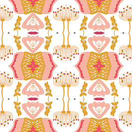 粉色花纹图腾卡通背景素材