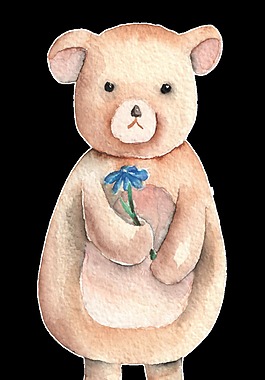 水彩可爱小熊素材