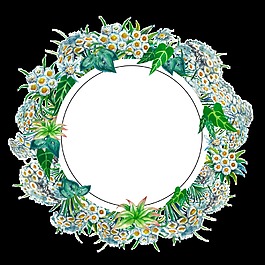 圆形花环透明装饰素材