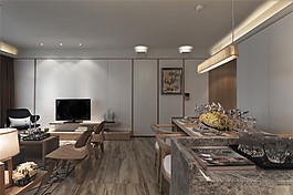 实木客厅室内效果图