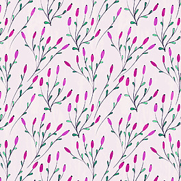 红色花卉无缝填充背景图案