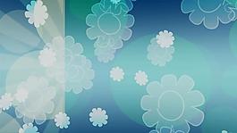 浅绿花朵旋转发散特效视频素材