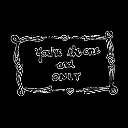 黑白手绘英文爱情矢量素材