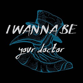 蓝色手绘英文矢量素材