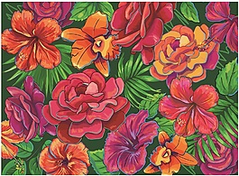 高贵卡通花朵背景素材