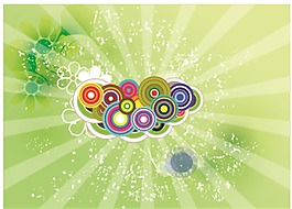 圆形绿色背景矢量素材