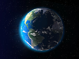 创意太空地球唯美星空背景