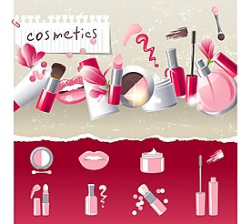 精致时尚化妆品插画