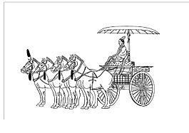 古代交通工具线描画图片