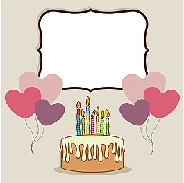 卡通生日蛋糕气球背景