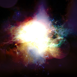 多彩梦幻烟火唯美星空背景