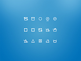 网页UI白色线性icon图标设计