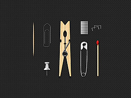 八个日常生活用品icon图标PSD素材