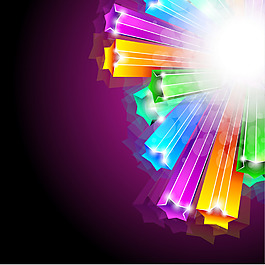 彩色渐变星形立体背景