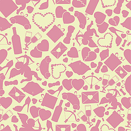 手绘紫色心形卡片背景