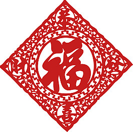 2018年狗年福字剪纸图