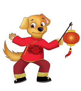 2018狗年喜庆灯笼元素