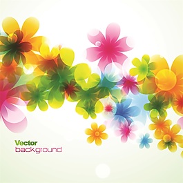 多姿多彩水彩花卉矢量素材