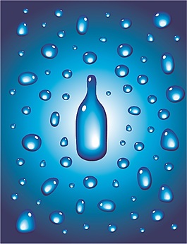 蓝色水珠立体矢量素材