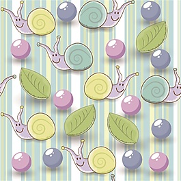 手绘卡通蜗牛矢量素材