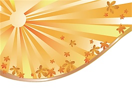 黄色立体花朵矢量素材