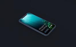 iPhoneXUI界面黑色样机模板展示
