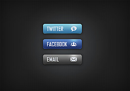 网页UI蓝灰色渐变立体酷炫按钮